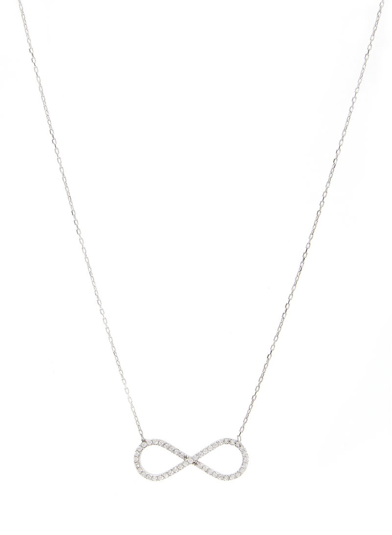 ألوان-أكسيسوريز قلادة بدلاية من الفضة بتصميم شارة اللانهاية - Image 1