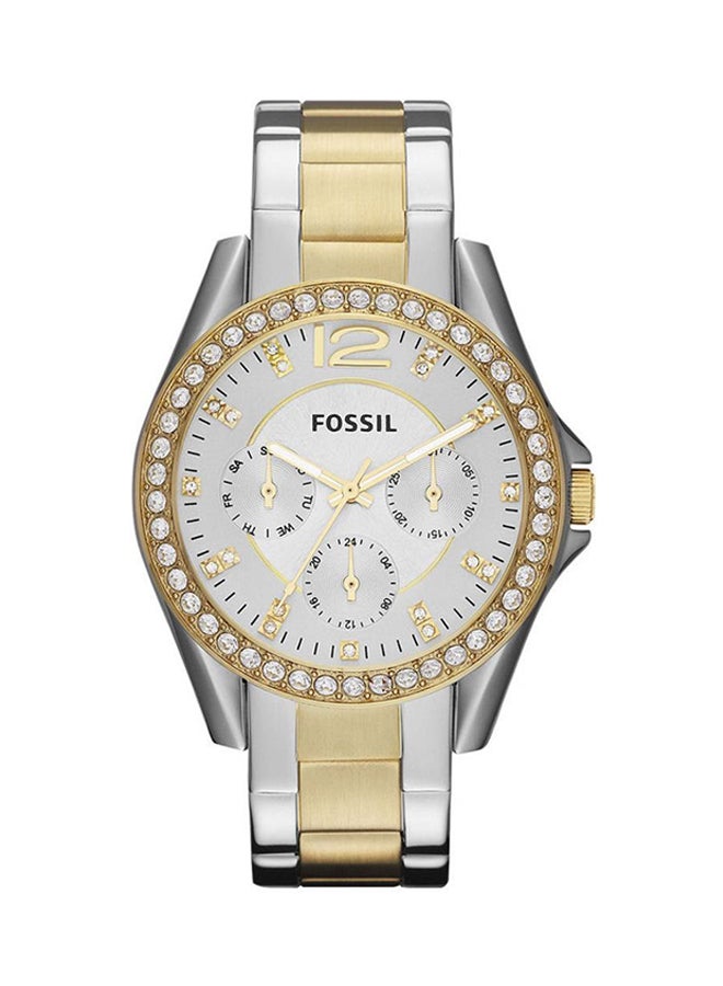 FOSSIL Women's Riley Analog Watch ES3204 - 38 mm - Silver/Gold 