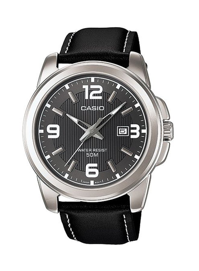كاسيو ساعة يد بعقارب مقاومة للماء طراز MTP-1314L-8AV - 45 مم - أسود للرجال - Image 1