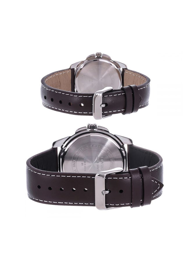 CASIO - Water Resistant Analog Couple Watch Set MTP/LTP-1314L-7AV - 37 mm - Brown - Image 1