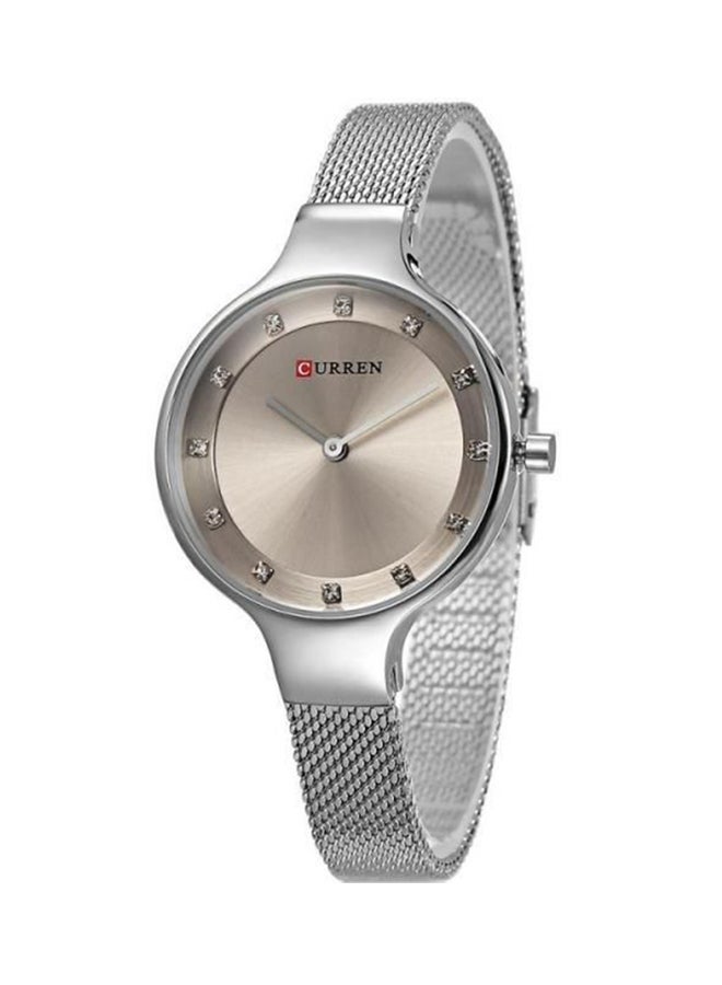 CURREN Women's Analog Quartz Wrist Watch 9008 - 34 mm -Silver 