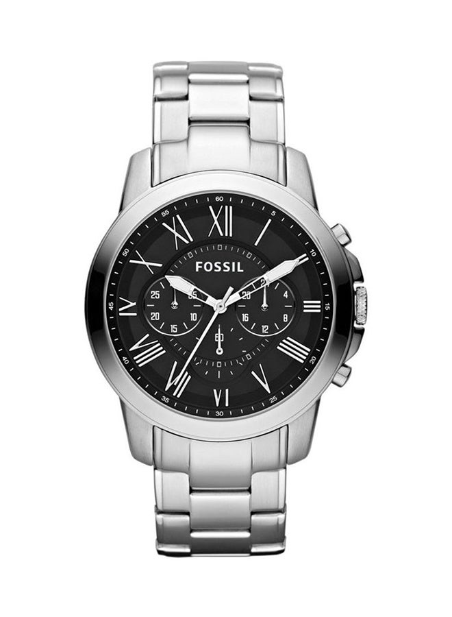 FOSSIL men Grant Water Resistant Stainless Steel Chronograph Watch FS4736 - 43 mm - Silver  - Image 1