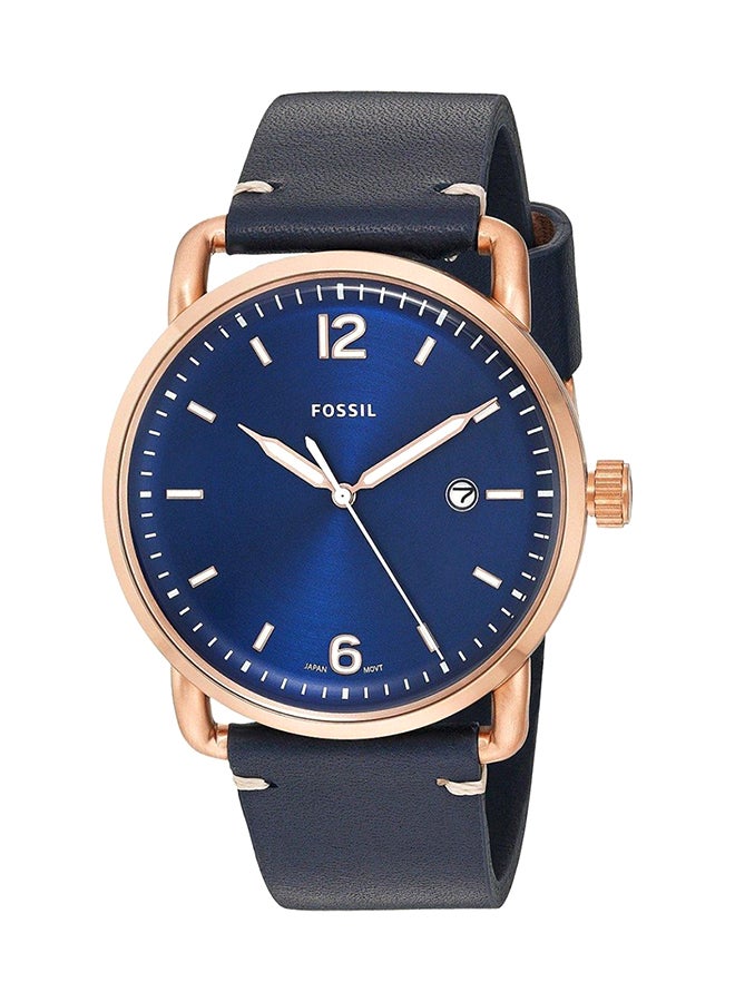 فوسيل ساعة يد بعقارب وسوار جلدي مقاومة للماء طراز FS5274 للرجال - Image 1