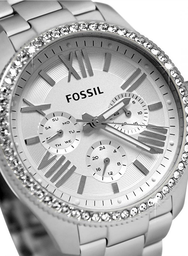 فوسيل ساعة يد سيسيل بعقارب ومزينة بالأحجار طراز AM4481P للنساء - Image 3