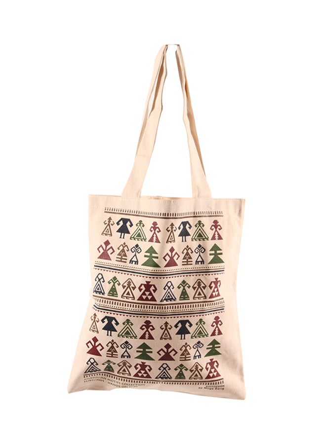 Printed Tote Bag Beige/Green/Red - v1541007555/N18601699A_1