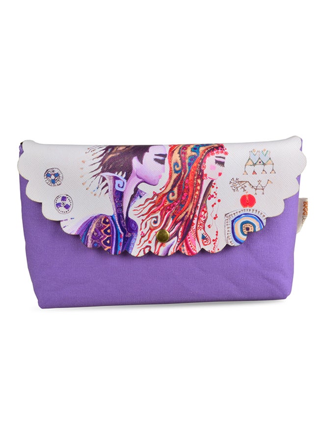 بيج ديزاين حقيبة مستحضرات تجميل من لوف أرجواني/أبيض/أحمر - Image 1