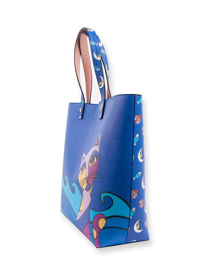 Biggdesign Owl And City Printed Shoulder Bag Blue/Pink/Yellow  - Image 3