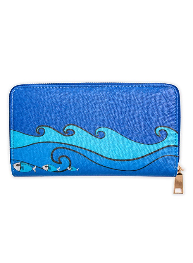 بيج ديزاين محفظة نقود بطبعة البومة والمدينة أزرق/ أرجواني/ وردي - Image 2