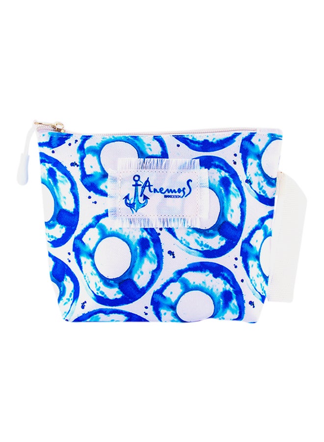 بيج ديزاين حقيبة تايد لمستحضرات التجميل أبيض/أزرق - Image 1