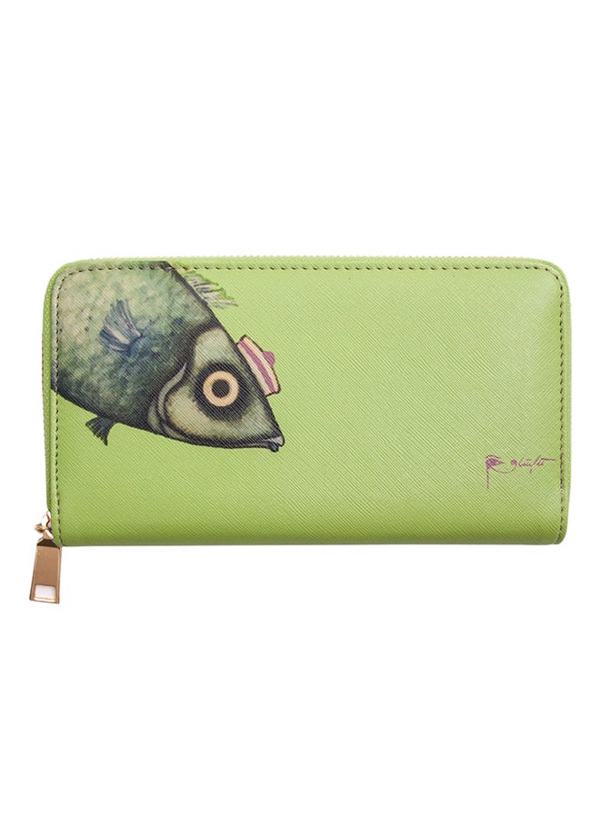 Biggdesign Pistacihio Printed Purse Green
