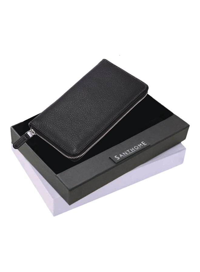 SANTHOME Leather Travel Wallet Black  - Image 1