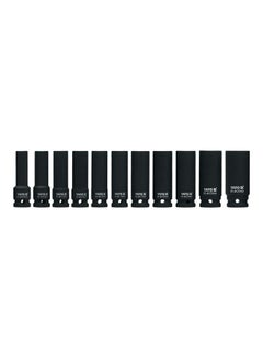 11-Piece Deep Impact Socket Set Black 1/2inch