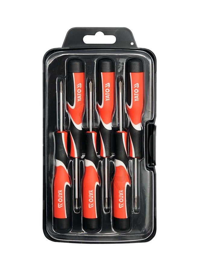 Yato 6-Piece Precision Flat And Philip Screwdriver Set Multicolour