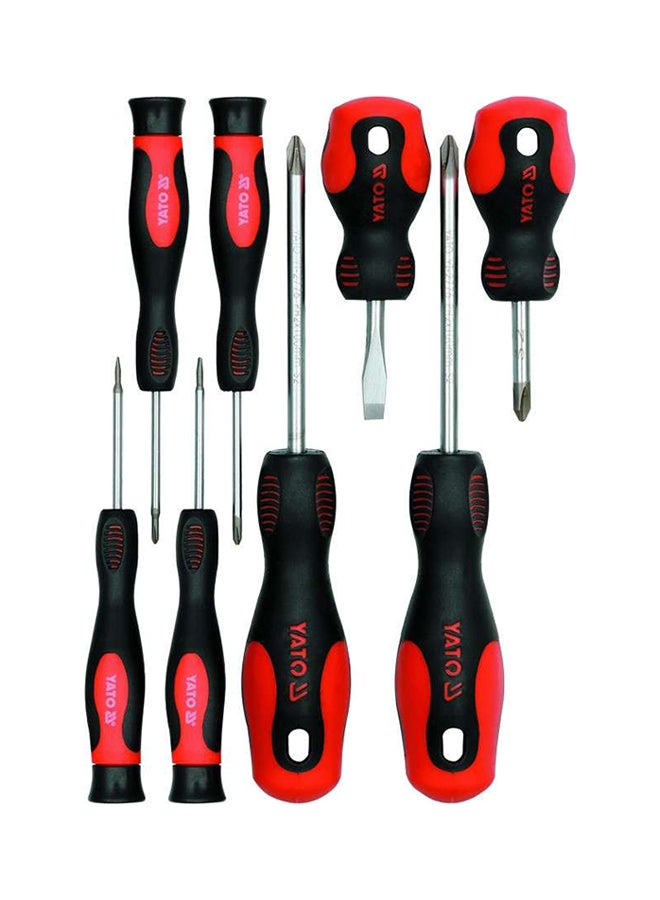 Yato 8-Piece Screwdriver Set Black/Red/Silver