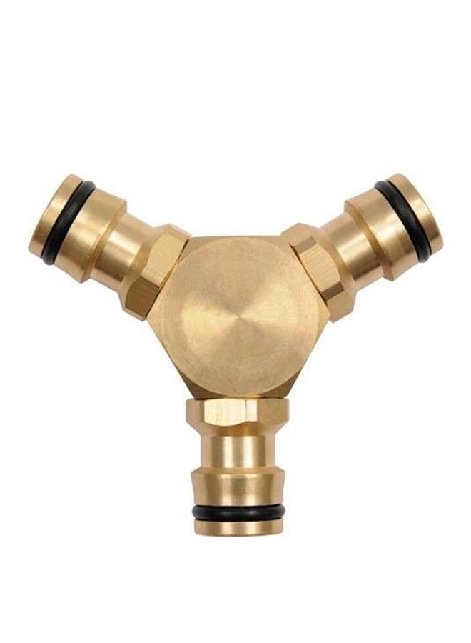 Yato Brass 3 Way Coupling Gold