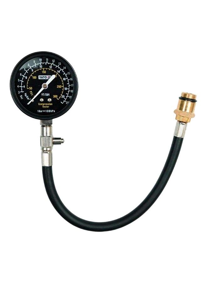 Yato Drive Compression Tester With Rubber Adaptor Black