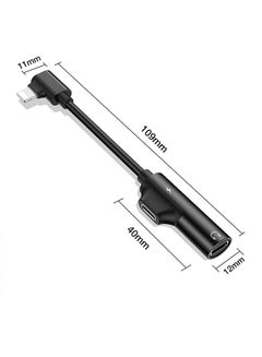 RUMANLE 2-In-1 Dual Lightning Audio And Charging Splitter Adapter Black  - Image 2