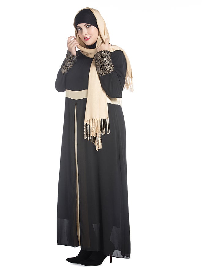 عباية بأكمام طويلة أسود - Image 3