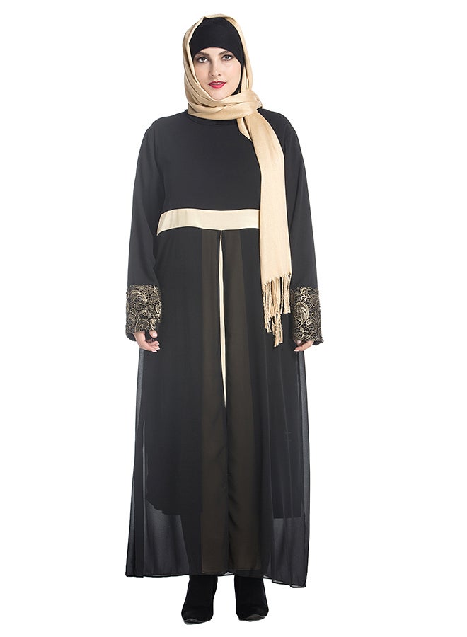 عباية بأكمام طويلة أسود - Image 1
