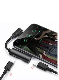 RUMANLE 2-In-1 Dual Lightning Audio And Charging Splitter Adapter Black  - Image 3