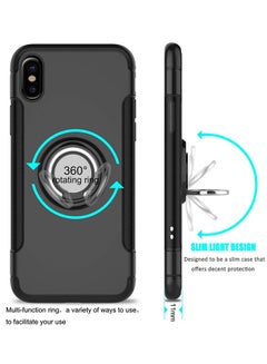 RUMANLE Shock Resistant With Swivel Ring Case Cover For Apple iPhone Xs Max Black  - Image 2