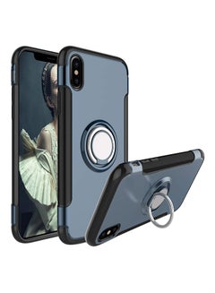 RUMANLE Shock Resistant With Swivel Ring Case Cover For Apple iPhone Xs Max Black/Navy Blue  - Image 1