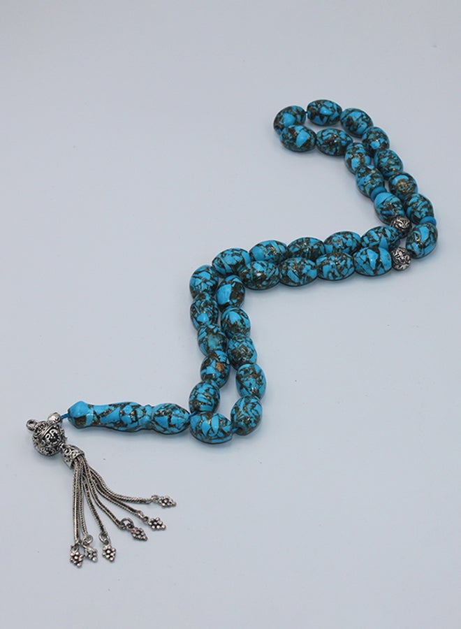 ROSARIO - Silver 925 Prayer Beads With Turquoise Stone With Copper - Image 1