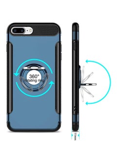 RUMANLE Swivel Ring Case Cover For Apple iPhone 7 Plus/8 Plus Navy Blue/Black  - Image 3