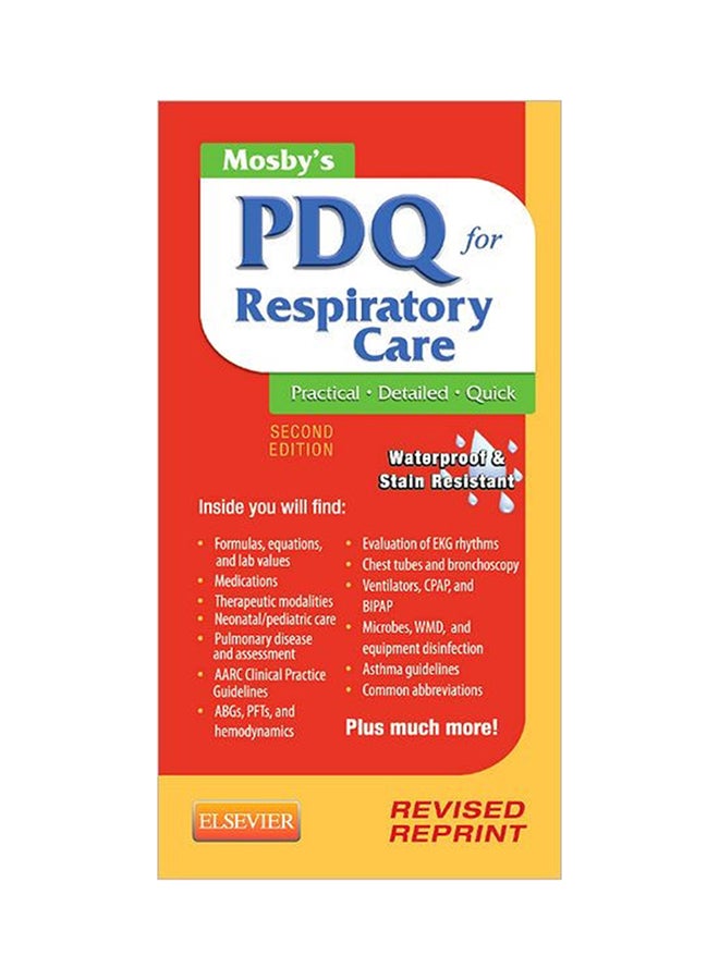 Mosbys PDQ For Respiratory Care Spiral Bound English by Helen Schaar Corning - 11-Jul-12 