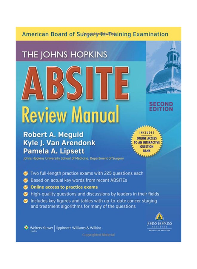 The Johns Hopkins ABSITE Review Manual Paperback English by Pamela A. Lipsett - 12-Nov-13 