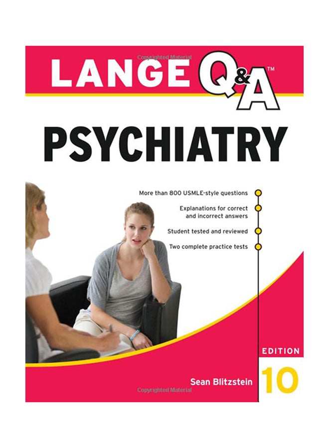 Lange Q And A Psychiatry Paperback English by Sean Blitzstein - 6/7/2011 