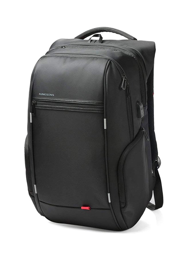 KINGSONS - Anti Theft Laptop Backpack With USB Charging Port Black - Image 1