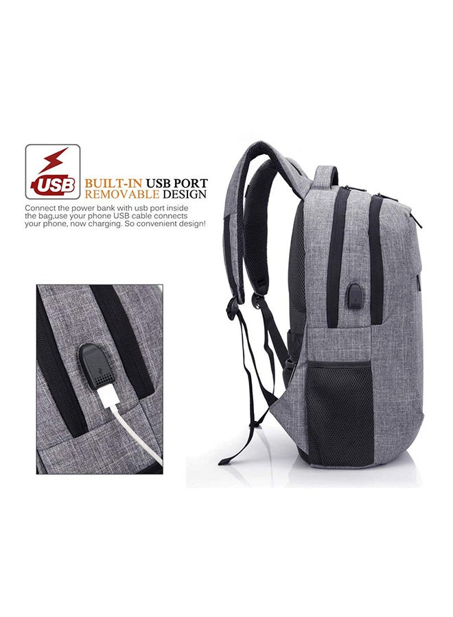 CoolBELL Laptop Backpack With USB Charging Port Grey - Image 2