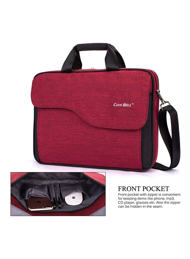 CoolBELL 17.3 Inch Nylon Laptop Bag Maroon - Image 4