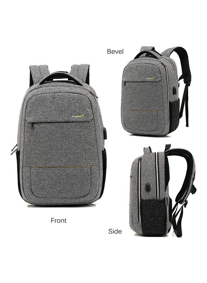 CoolBELL Anti-Theft Water-Resistant Laptop Backpack With USB Charging Port Grey - Image 4