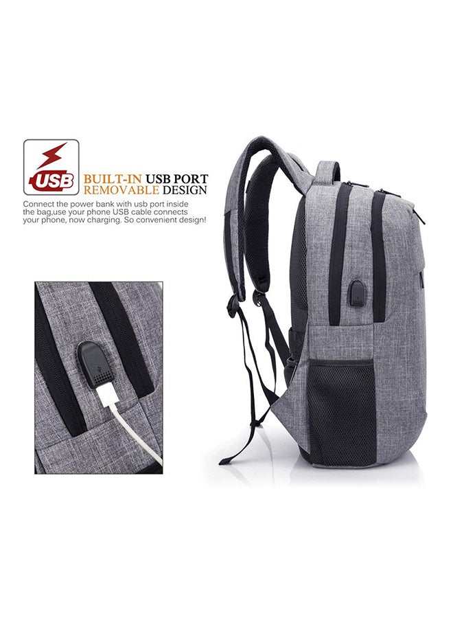 CoolBELL Laptop Backpack With USB Charging Port Grey - Image 2