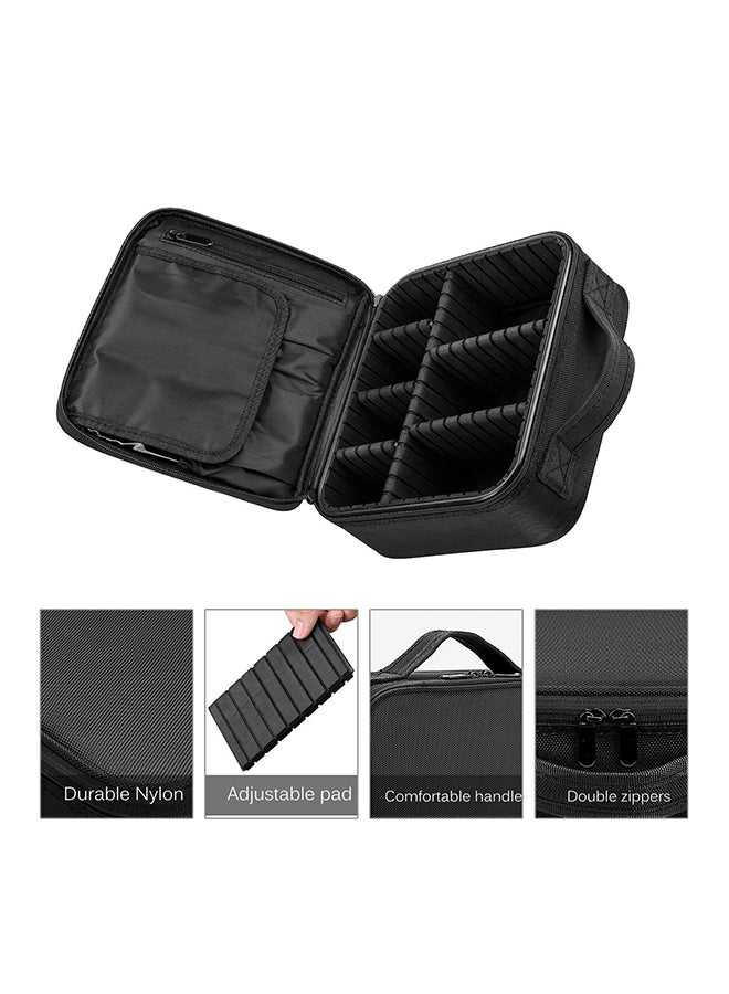 كول بيل حقيبة أدوات تجميل مع فواصل تقسيم قابلة للضبط أسود - Image 2