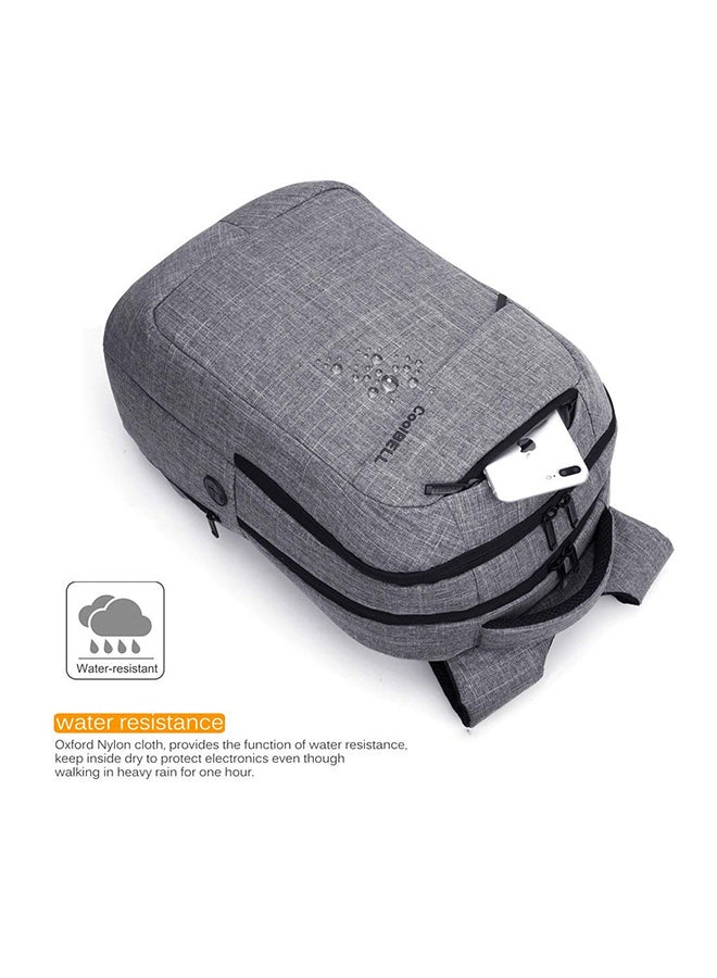 CoolBELL Laptop Backpack With USB Charging Port Grey - Image 4