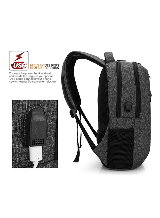 كول بيل حقيبة ظهر للحاسوب المحمول مع منفذ شحن USB أسود  - Image 2