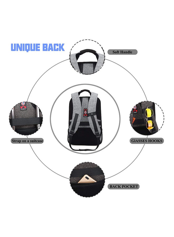 CoolBELL Multicompartment Laptop Backpack Grey - Image 3