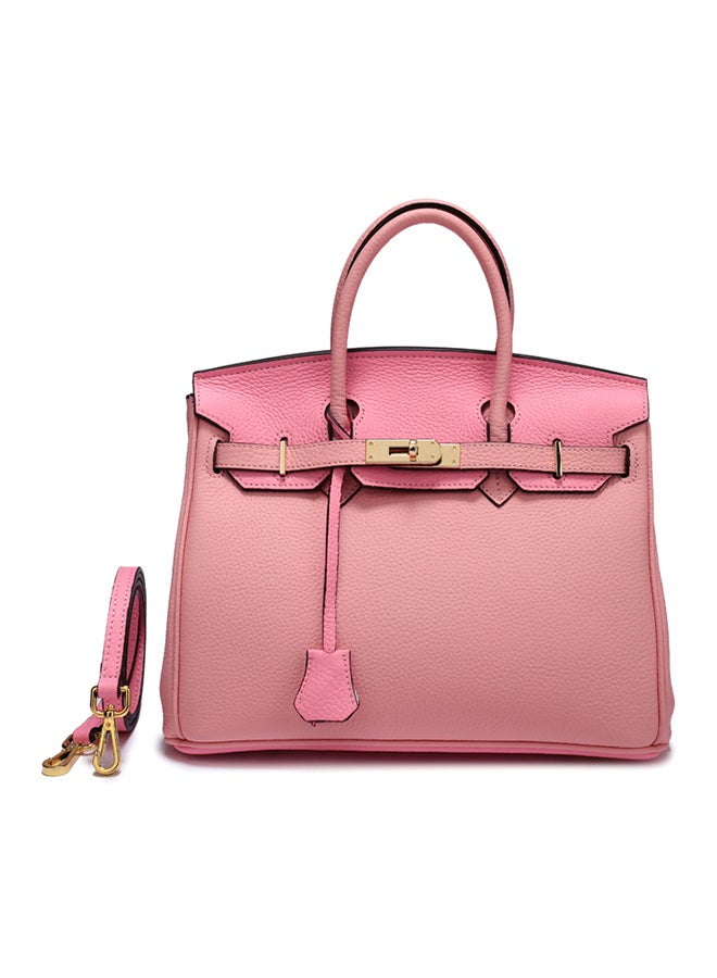 Classic Leather Satchel Bag Pink 
