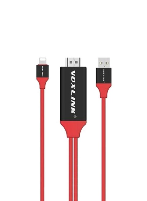 HDMI To Lightning And USB Adapter Cable Red/Black