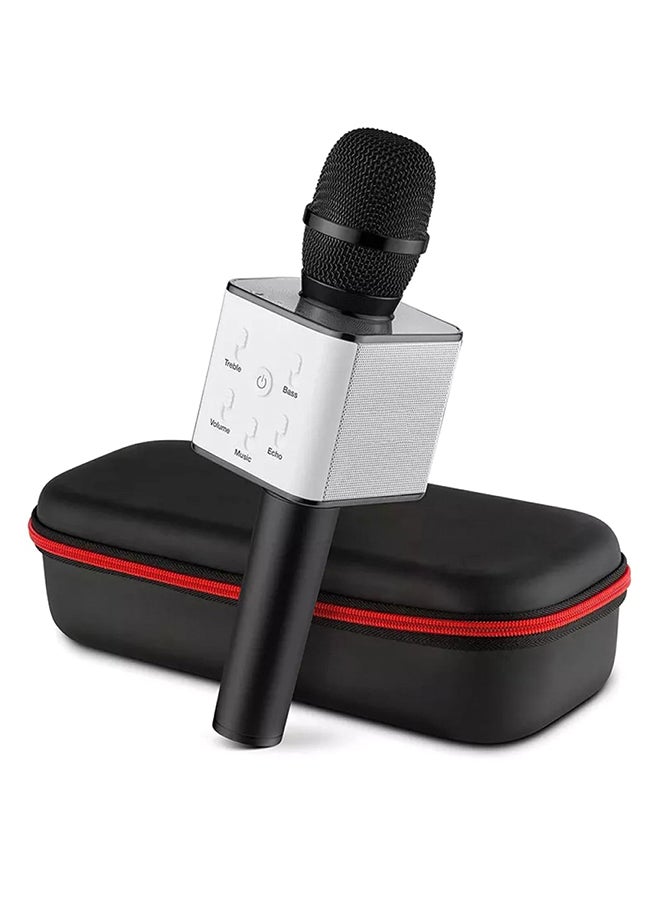 Generic Q7 Bluetooth Karaoke Microphone With Speaker wireless-microphone-black Black/White  - Image 1