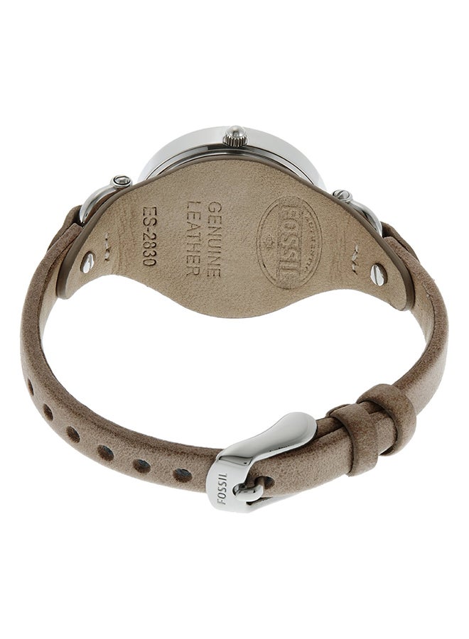 FOSSIL Women's Leather Analog Wrist Watch ES2830 - 32 mm - Beige  - Image 2