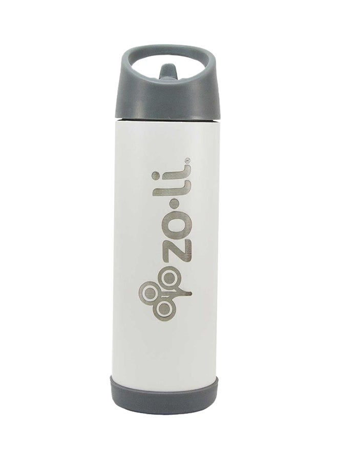 Zoli - Pow Pip Vacuum Insulated Bottle With Straw White - Image 1