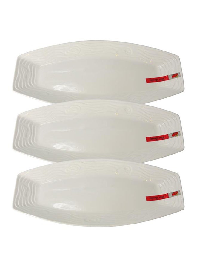 Dove 3-Piece Serve Plate Set White 16inch