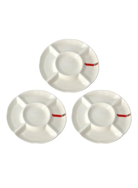 3-Piece Appetizer And Dessert Plate White 12inch