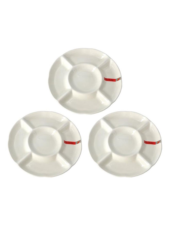 Dove 3-Piece Appetizer And Dessert Plate White 12inch  - Image 1