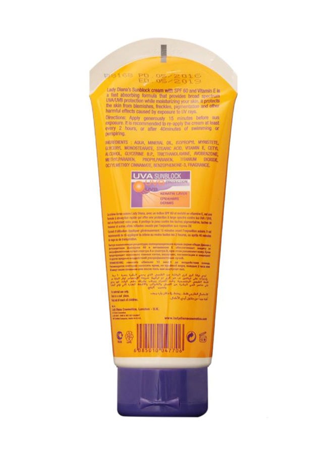 Lady Diana Sunblock Cream With Vitamin E SPF UV 60 170ml  - Image 2