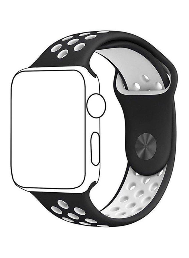 Generic - Apple Watch Band Breathable Holes Black/White - Image 1